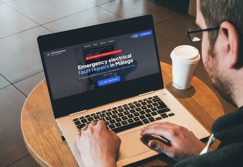 VLR Instalaciones website - Desktop view